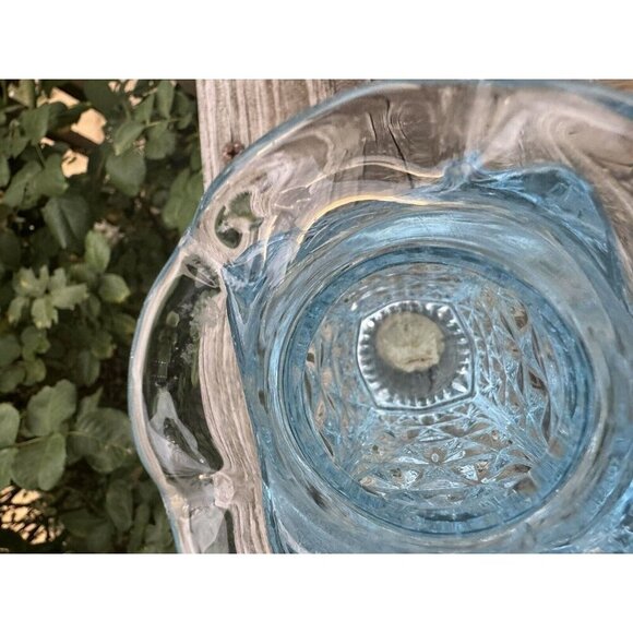Vintage Imperial Glass Washington Mt Vernon Blue 4.5" Square Flower Vase Decor - Picture 4 of 11